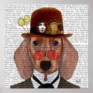 Dachshund with Steampunk Bowler Hat Poster