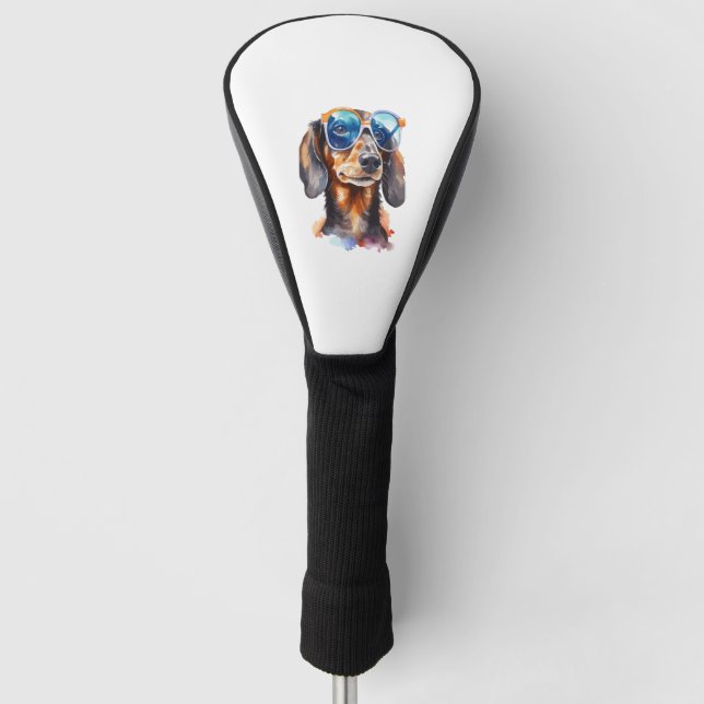 Dachshund with Sunglasses 4 Golf Head Cover (Front)