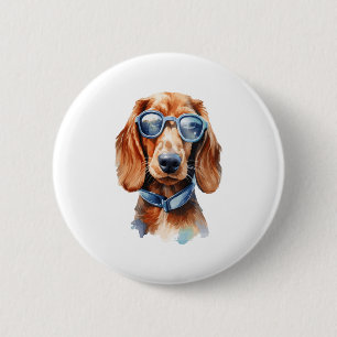 Dachshund with Sunglasses 6 Cm Round Badge