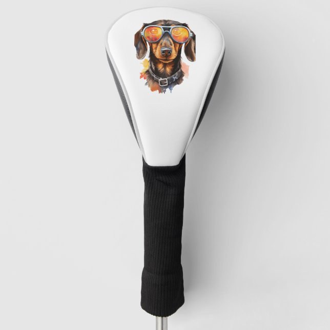 Dachshund with Sunglasses  Golf Head Cover (Front)