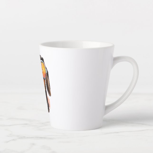 Dachshund with Sunglasses  Latte Mug (Right)