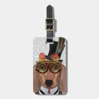 Dachshund with Top Hat and Goggles