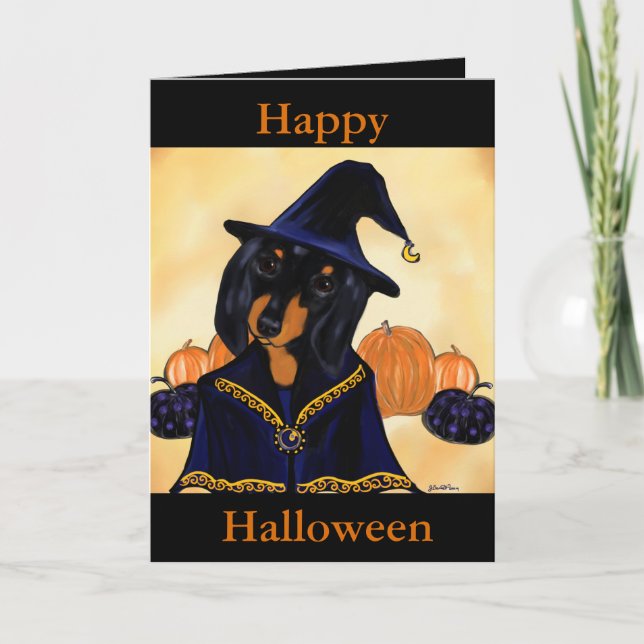 Dachshund Wizard Card (Front)