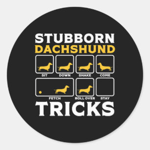 Dachshund Women Men Funny Mum Dad Gift Dog Lover Classic Round Sticker