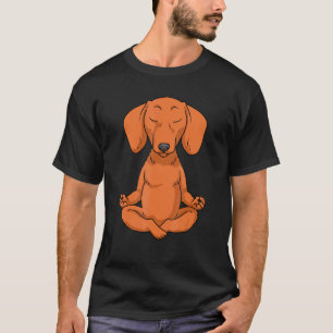 Dachshund Women Weiner Dog Yoga Meditation T-Shirt
