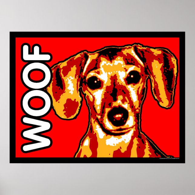 Dachshund WOOF Poster (Front)