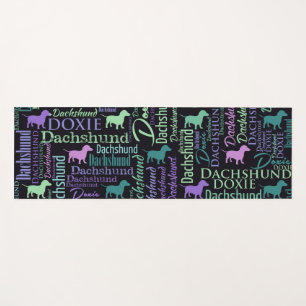 Dachshund Word Art Yoga Mat