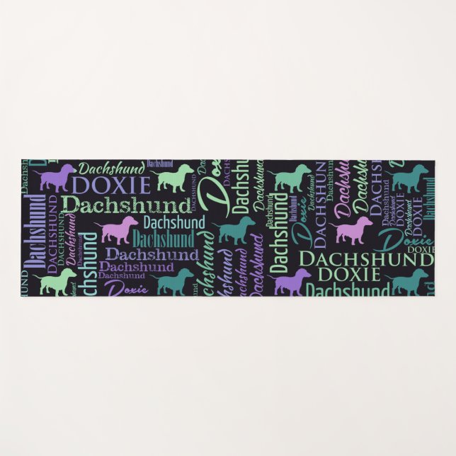 Dachshund Word Art Yoga Mat (Front (Horizontal))