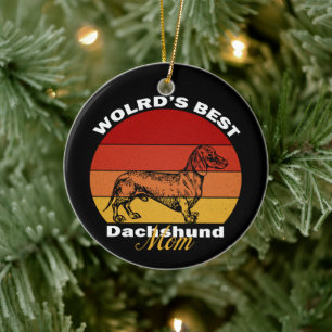 Dachshund - World's Best Dachshund Mum Ceramic Tree Decoration