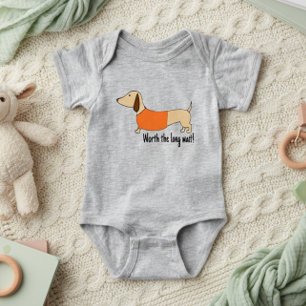 Dachshund Worth Long Wait Outfit Gender Neutral Baby Bodysuit