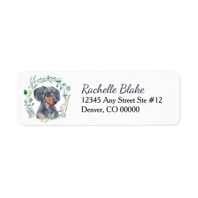 Dachshund Wreath Return Address (Front)