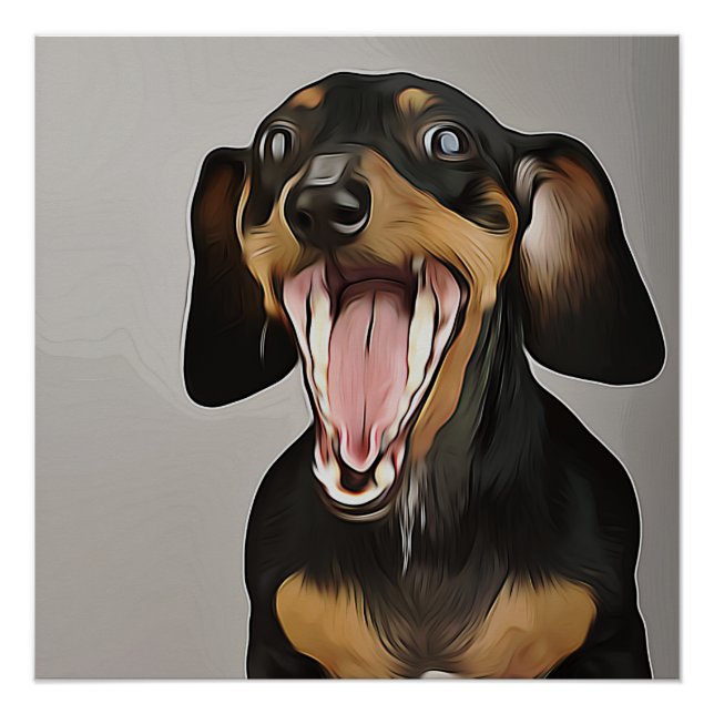 Dachshund Yawning Dachshund Birthday Poster (Front)