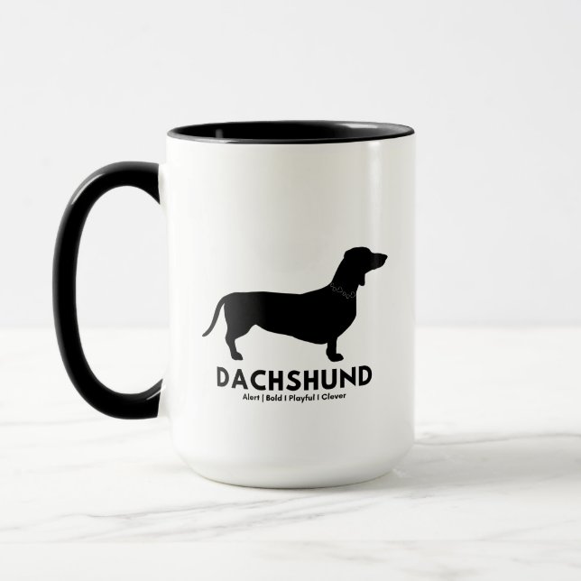 Dachshund Yin Yang Coffee Mug (Left)