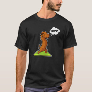 Dachshund Yoga Poses Sport Gymnastics Ohmmm Heartb T-Shirt