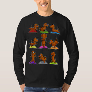 Dachshund Yoga Poses Sport Gymnastics Ohmmm Heartb T-Shirt