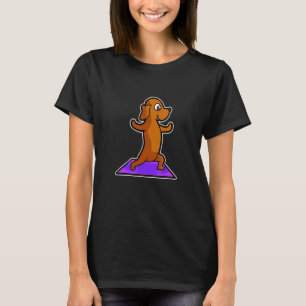 Dachshund Yoga Poses Sport Gymnastics Ohmmm Heartb T-Shirt