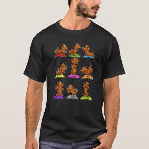Dachshund Yoga Poses Sport Gymnastics Ohmmm Heartb T-Shirt