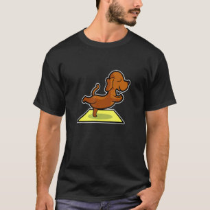 Dachshund Yoga Poses Sport Gymnastics Ohmmm Heartb T-Shirt