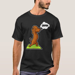 Dachshund Yoga Poses Sport Gymnastics Ohmmm Heartb T-Shirt