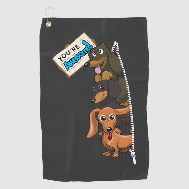 Dachshund You Are Awesome Golf Towel (Front)