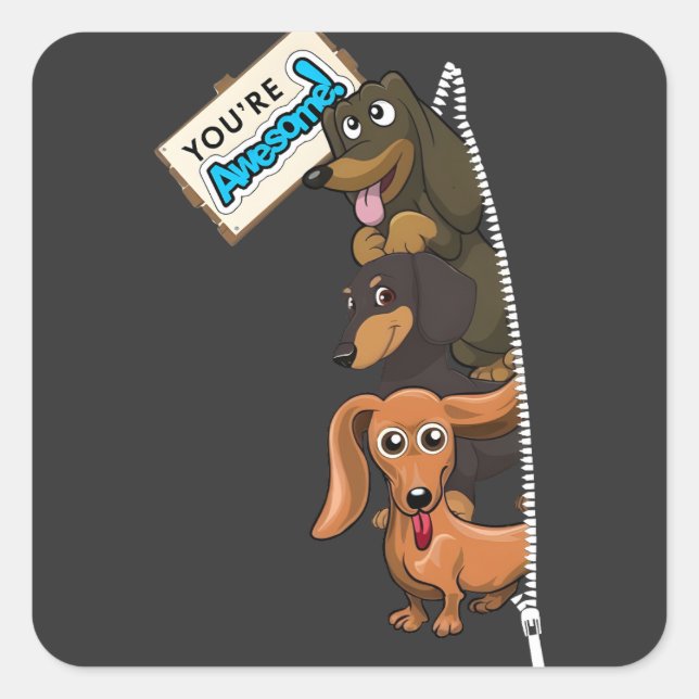 Dachshund You Are Awesome Square Sticker (Front)