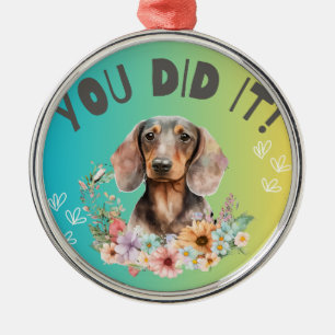 Dachshund You Did It Metal Tree Decoration