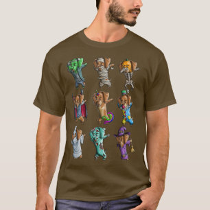 Dachshundoween Pug Witch Zombie Skeleton Mummy Hal T-Shirt