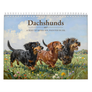Dachshunds 2027 Doxie Oil Painting Dog Lover Gift Calendar