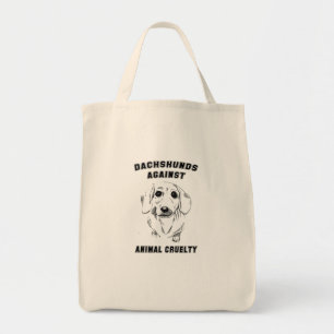 dachshunds against animal cruelty tote bag