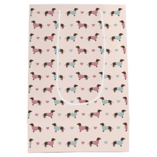 Dachshunds and Hearts Medium Gift Bag