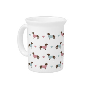 Dachshunds and Hearts Pitcher