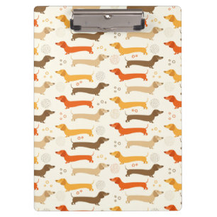 Dachshunds and Polka Dots Clipboard