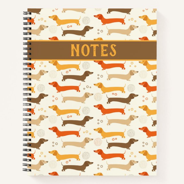 Dachshunds and Polka Dots  Notebook (Front)