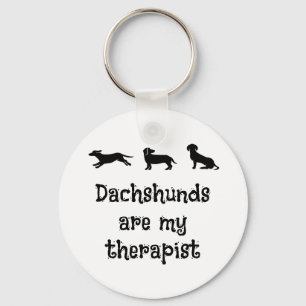 Dachshunds are my Therapist Cute Dachshund Key Ring