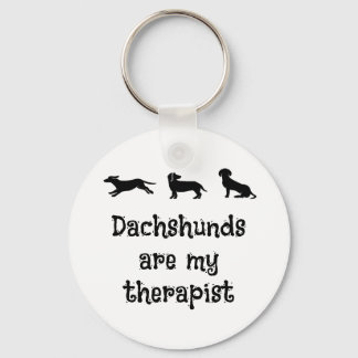 Dachshunds are my Therapist Cute Dachshund Key Ring