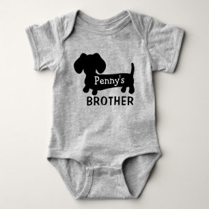 Dachshund's Baby Brother Personalised with Name  Baby Bodysuit