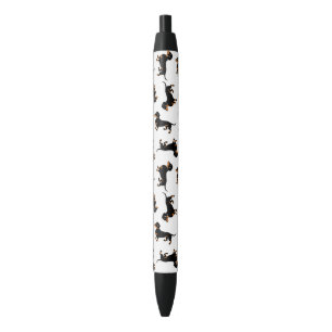 Dachshunds Black and Tan Doxie Pattern Black Ink Pen