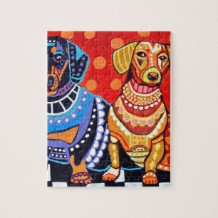 Dachshunds by Heather Galler Jigsaw Puzzle