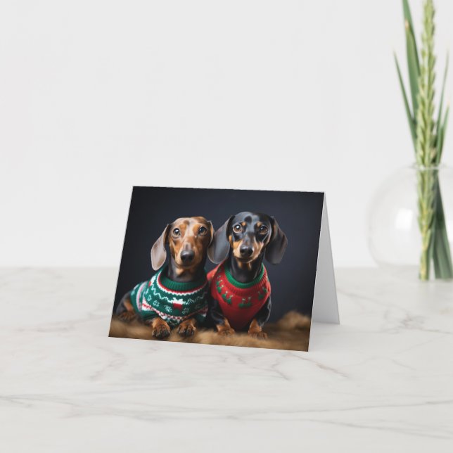 Dachshunds Christmas Card (Front)