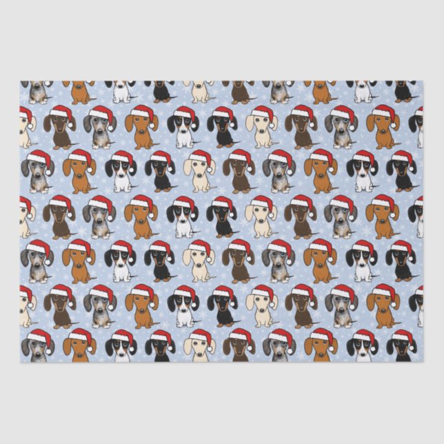 Dachshunds Christmas Cute Wiener Dog Santa Holiday Tissue Paper (Front)
