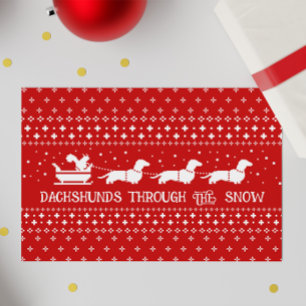 Dachshunds Christmas Dogs Sleigh Ride Holiday