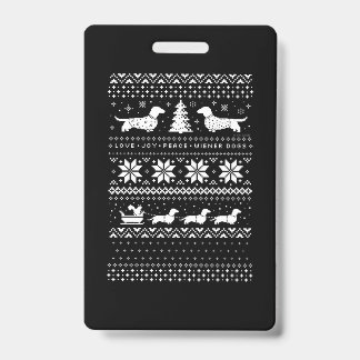 Dachshunds Christmas ID Badge
