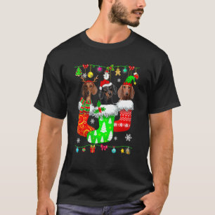 Dachshunds Christmas In Stockings Dachshund Xmas O T-Shirt