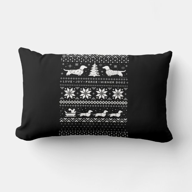 Dachshunds Christmas Lumbar Cushion (Front)