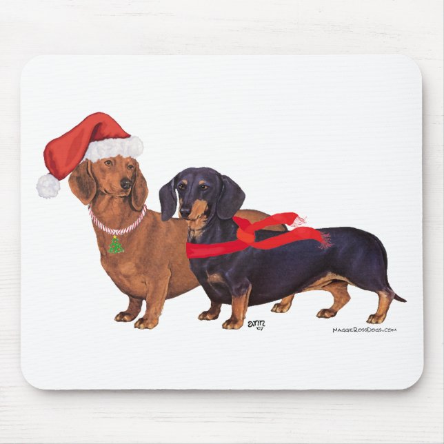 Dachshunds Christmas Mouse Pad (Front)