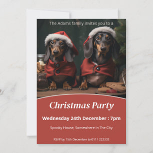 Dachshunds Christmas Party Invitation