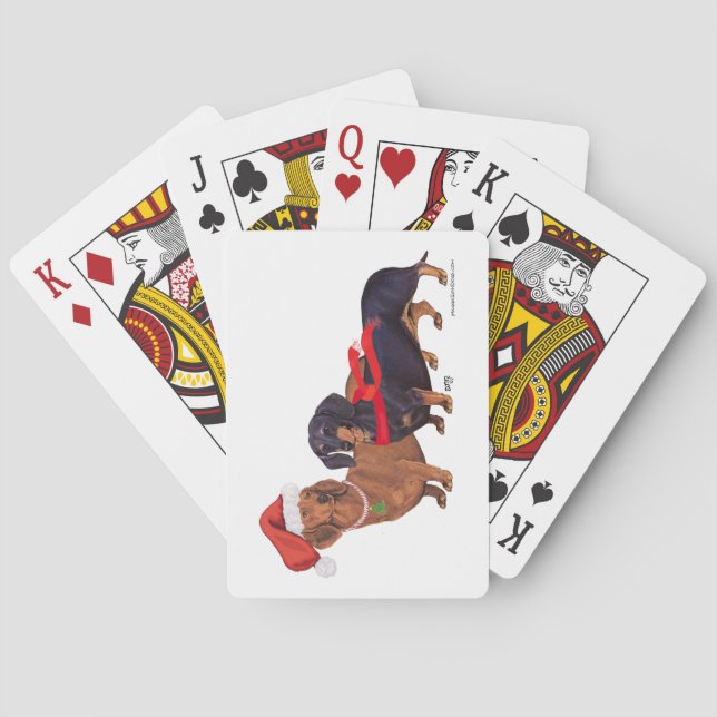 Dachshunds Christmas Playing Cards (Back)
