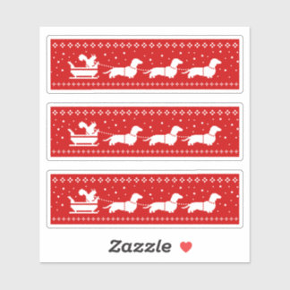 Dachshunds Christmas Sleigh with Squirrel Holiday