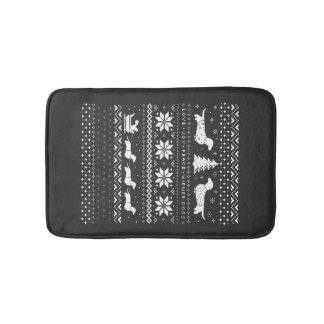 Dachshunds Christmas Sweater Pattern Classic T-Shi Bath Mat