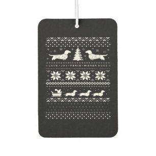 Dachshunds Christmas Sweater Pattern Classic T-Shi Car Air Freshener
